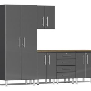 Ulti-MATE Garage 2.0 Series Grey Metallic 6-Piece Set with Bamboo Top